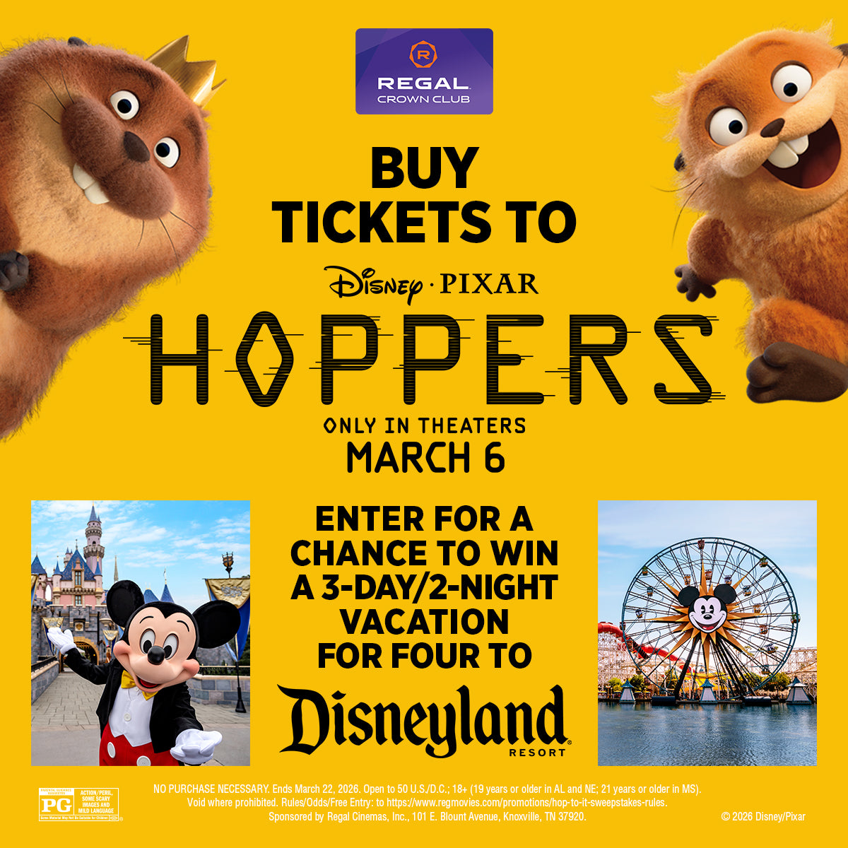 Sweepstakes - Regal Crown Club® Hop to It Travel Sweepstakes