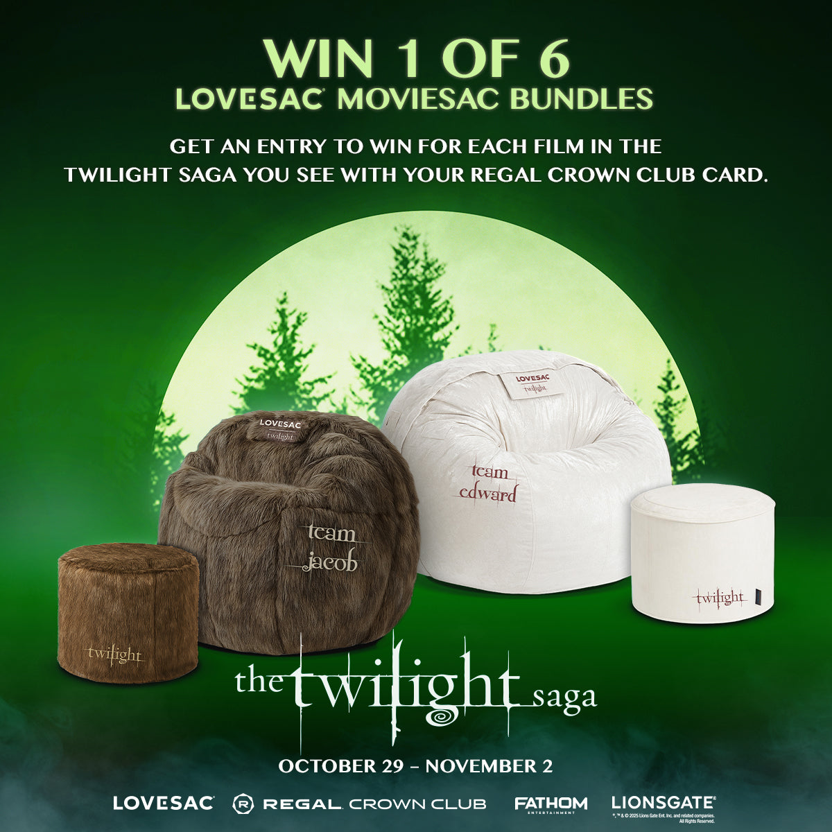 Sweepstakes - Regal Crown Club® Twilight LoveSac MovieSac Bundle Sweepstakes