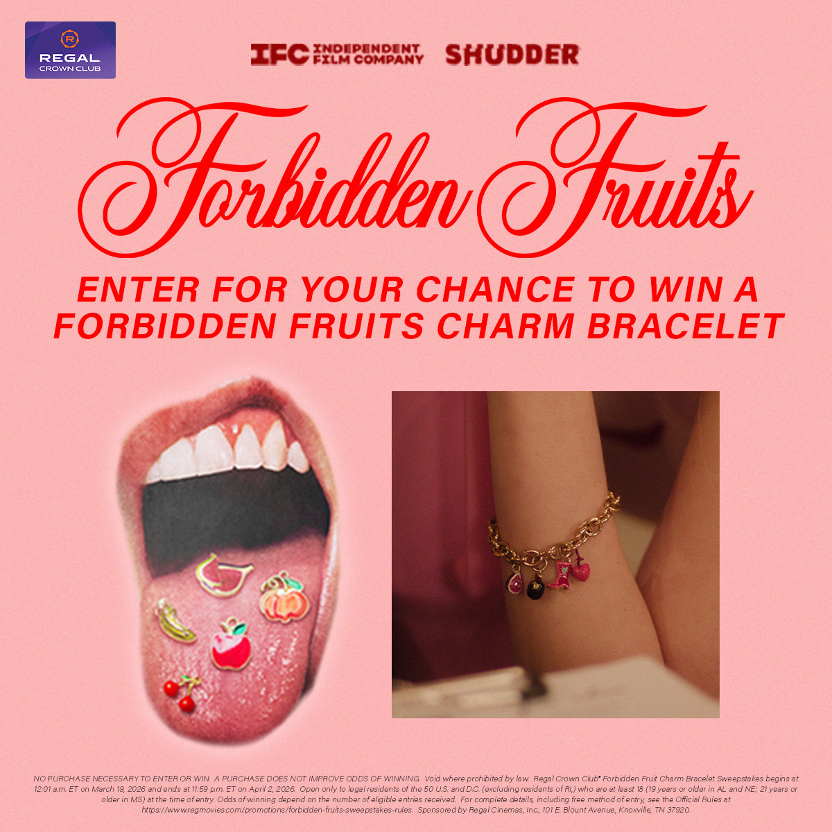 Sweepstakes - Regal Crown Club® Forbidden Fruits Charm Bracelet Sweepstakes