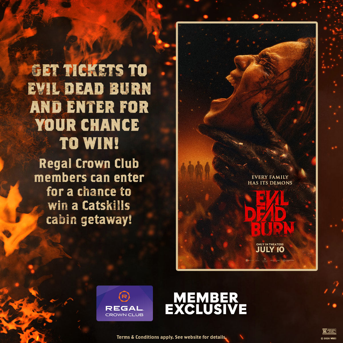 Sweepstakes - Regal Crown Club® The Evil Dead Burn Catskills Sweepstakes