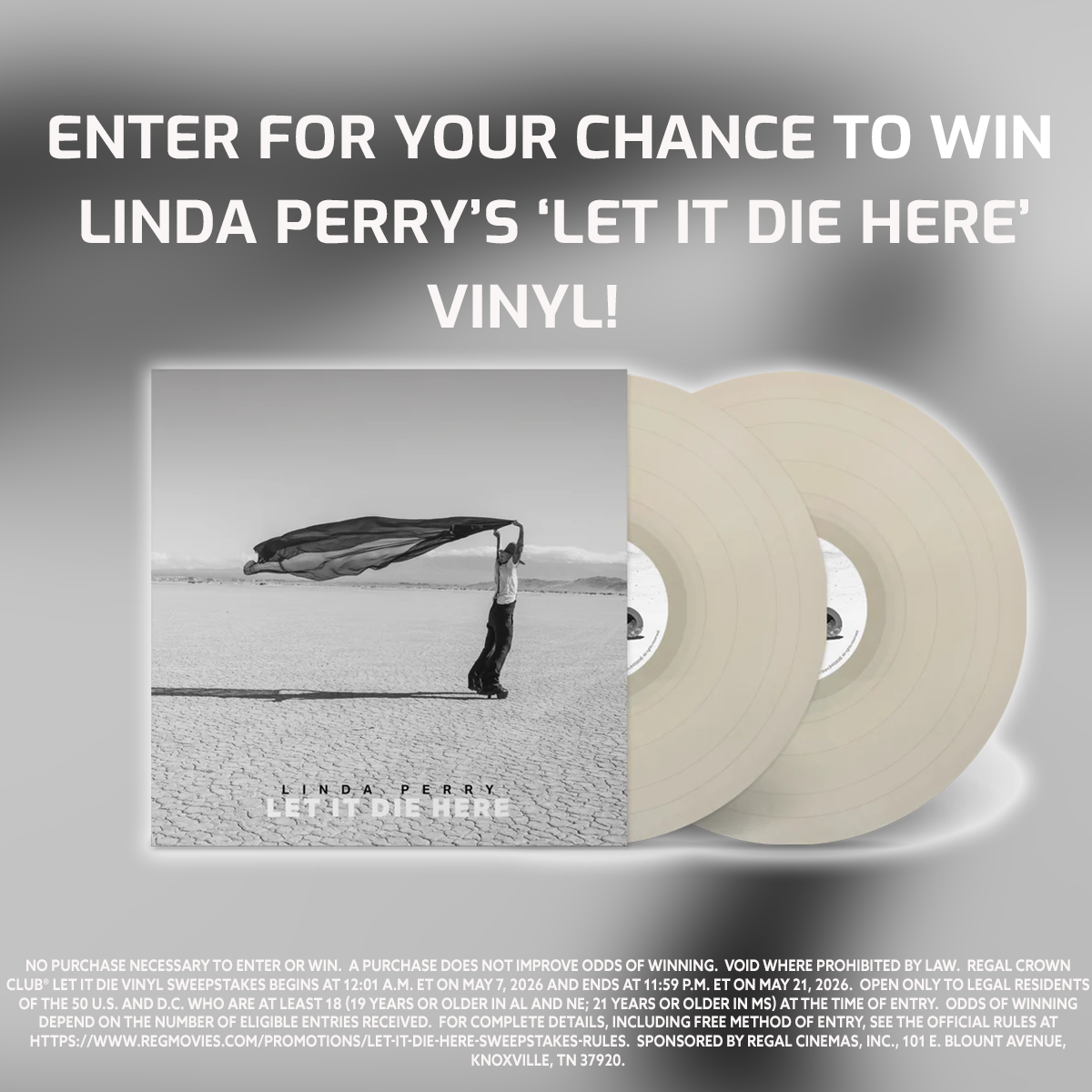 Sweepstakes - Regal Crown Club® Let It Die Here Vinyl Sweepstakes