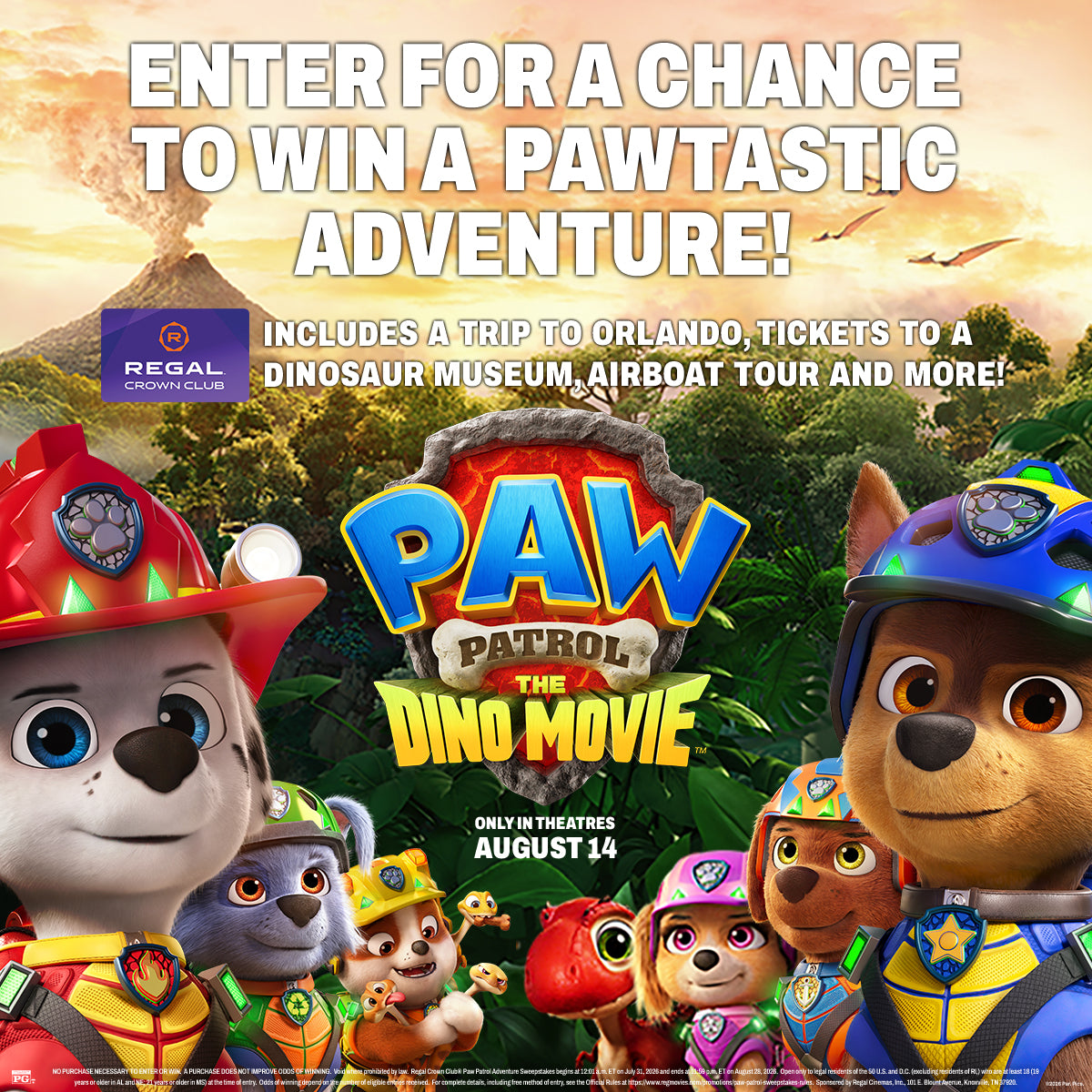 Sweepstakes - Regal Crown Club® Paw Patrol Adventure Sweepstakes