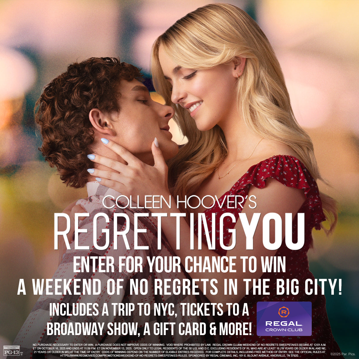 Sweepstakes - Regal Crown Club® A Weekend of No Regrets Sweepstakes