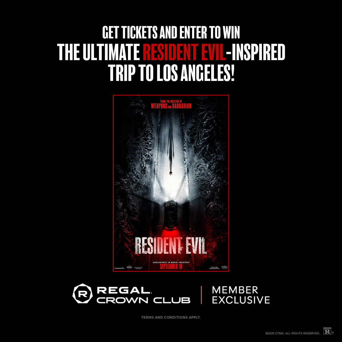 Sweepstakes - Regal Rewards+ Resident Evil LA Sweepstakes