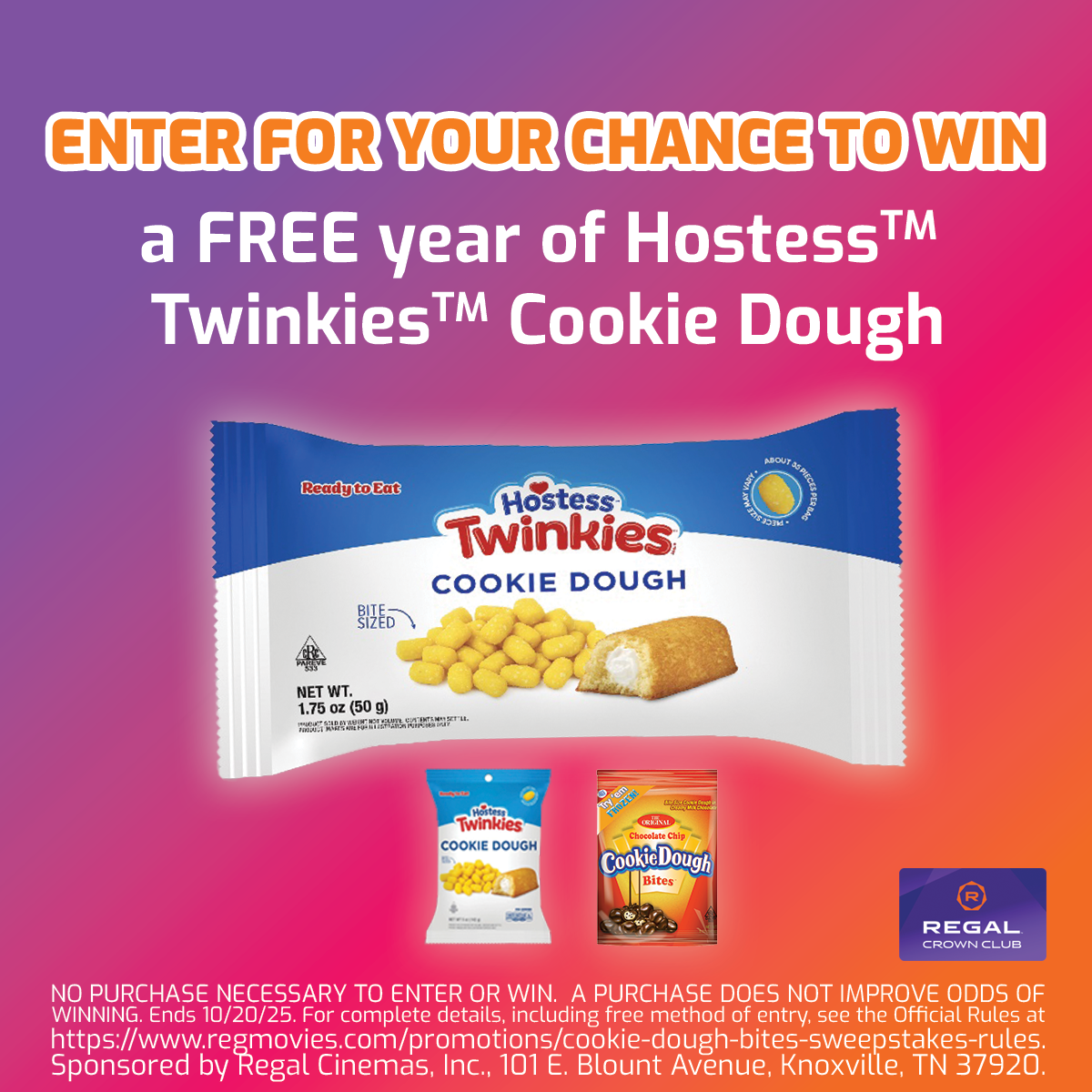 Sweepstakes - Regal Crown Club® Cookie Dough Sweepstakes