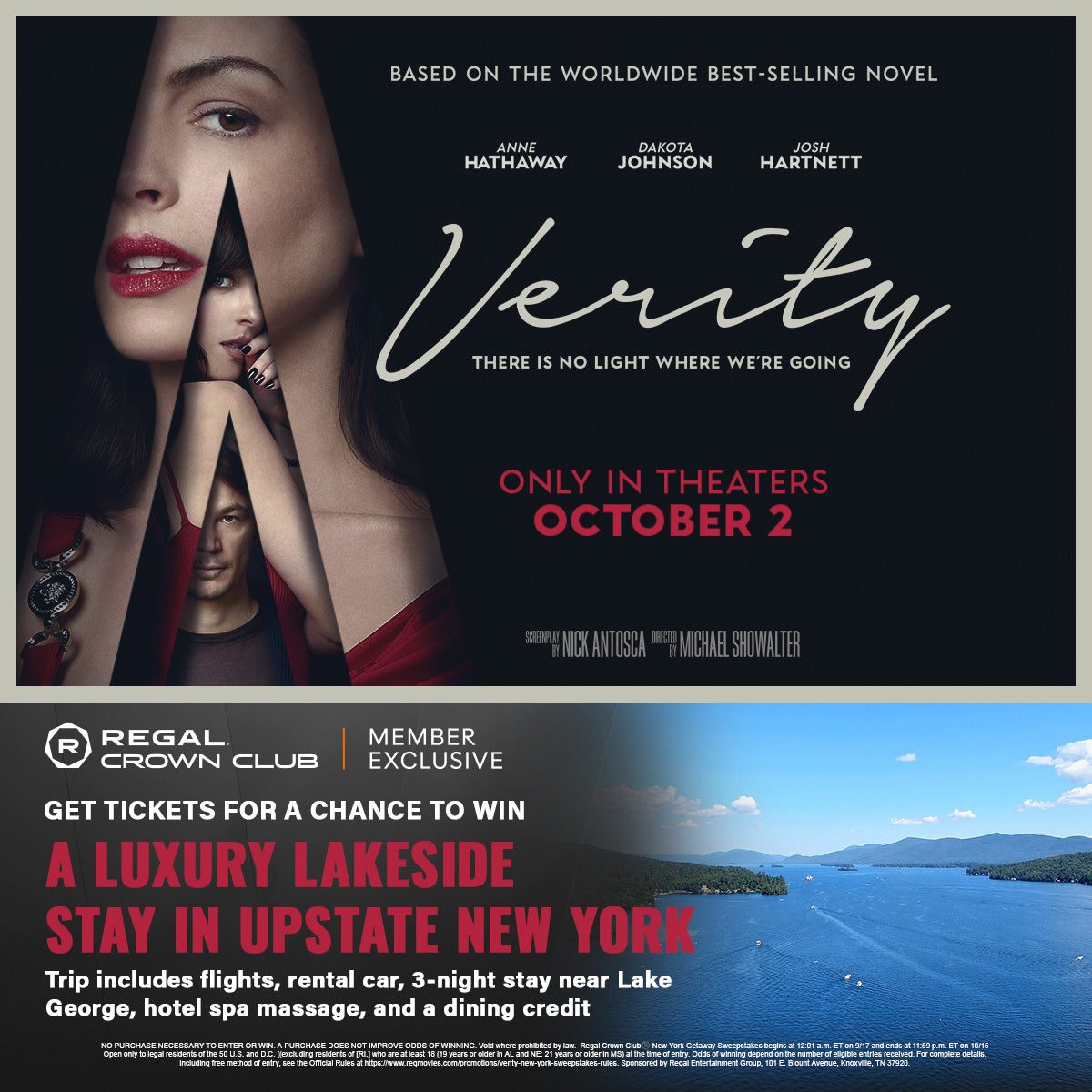 Sweepstakes - Regal Rewards+ Verity New York Getaway