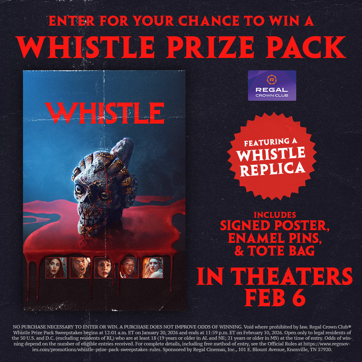 Sweepstakes - Regal Crown Club® Whistle Prize Pack Sweepstakes